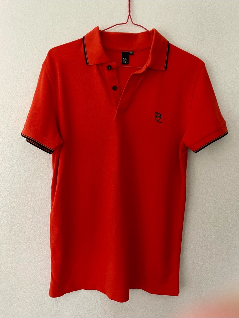 Alexander McQueen Bright Red Polo with Contrast Trim